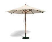 Jati Umbra 3m Large Patio Parasol with Cover (Natural) - Octagonal, Double-Pulley, 2-Part Pole