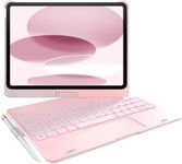 typecase Touch iPad 10th Generation Case with Keyboard (10.9", 2022), Multi-Touch Trackpad, 10 Color Backlight, 360° Rotatable, Thin & Light for Apple iPad 10th Gen 10.9 (Light Pink)