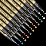 APOGO Metallic Pens for Black Card Paper, 20 Gold Silver Metallic Marker Pens Art & Craft Supplies Pens for Wedding Card Photo Album Scrapbook Accessories, Kids and Adults, Gifts for Teenage Girls