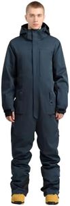 GSOU SNOW Men Ski Suit One Piece Snowsuit Snowboard Jumpsuit Jacket Pant Set Insulated Windproof Outwear Winter Blue L