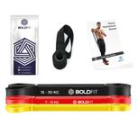 Boldfit Natural Rubber Heavy Resistance Band For Workout Set Exercise & Stretching Pull Up Bands For Home Exercise For Gym Men & Women Resistance Bands Loop Bands Toning Bands For Men, Medium