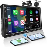 ATOTOLIFE Double Din Car Stereo with Backup Camera, 7inch Wireless CarPlay Touch Screen in-Dash Video Receivers, Wireless Android Auto, Bluetooth 5.3 Car Play Radio, FM/AM/USB/AUX, MirrorLink