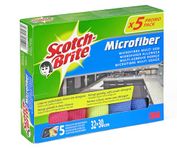 Scotch-Brite Multi-purpose Microfiber-Wipe, 5-Pieces - for Kitchen, Bathroom and Household