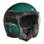 ROYAL ENFIELD MLG Jet NEO Open FACE Helmet | Made Like A Gun- ISI Certified | ABS GI | High Impact Grade Thermoplastic & High Density EPS Liner for Superior Impact Protection Dapper Green (L) 60 CM