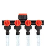 MEETZONE 4-Way Water Tap Connector Adaptor Splitter Drip (Multicolour)