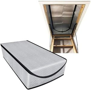 Attic Stairs Insulation Cover - Attic Insulation Tent with Zipper for Pull Down Stair 25" x 54" x 11" Fire Proof Attic Cover Stairway Insulator
