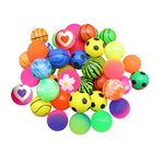 Jatidne 24 Pieces Bouncy Balls 30mm Diameter Rubber Ball Party Bags Fillers for Kids Large Assorted School Prize Festival Gifts