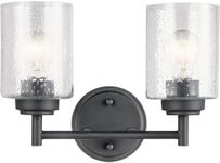 KICHLER 45885BK Winslow Vanity, 2-Light 150 Total Watts, Black