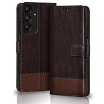 TheGiftKart Flip Back Cover Case for Samsung Galaxy A14 4G / A14 5G | Dual-Color Leather Finish | Inbuilt Stand & Pockets | Wallet Style Flip Back Case Cover (Coffee & Brown)