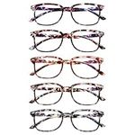 ZONLON 5 Pack Reading Glasses for Women - Anti Blue Light Blocking with Spring Hinges(5 Multicolor, 2.50, multiplier_x)