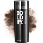 BOLDIFY Hair Fibres for Thinning Hair (MEDIUM BROWN) - 28g Bottle - Undetectable & Natural Hair Filler Instantly Conceals Hair Loss - Hair Powder Thickener, Topper for Fine Hair for Women & Men