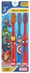 DUVON Manual Marvel Superheroes Kids Toothbrush Pack Of 3 | Extra Soft Bristles | Ergonomically Designed Grip | For Boys | Toothbrush Set (Multicolor)