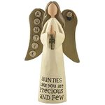 Feather & Grace Barbara Lloyd's Hand Painted Resin Decorative Figurine Resin with Message | Pefect Decortation for Living Room, Bookshelf, Black Desk | Gift for friend & family - Auntie