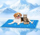 D&C PAWS Polyester Soft Cooling Gel Bed Pad for Dogs | 90 x 73cm Non-Toxic Gel Cool Mat for Dogs Perfect for Hot Summer Days | Large Self Cooling Gel Mat Collie (Size-Large) Pack of 1, Blue
