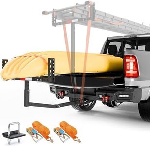 YZONA Truck Bed Extender Hitch Mount, 2 in 1 Design Foldable Kayak Hitch Extender, 800 lbs Load Capacity Tailgate Hitch Extendsion for Pickup Trucks & SUVs for Kayak Ladder, Canoe, Pipes, Lumber Rack