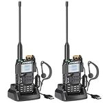 JUCJET UV-K5 Walkie Talkie Dual Band VHF/UHF 144-146/430-440MHz Long Range Two Way Radio with LED Light, 200 Channel For Outdoor Camping Hiking (2 Pcs)