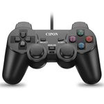 Cipon PS2 Controller, Wired Controller Compatible with PS2 Console, Black Remote Game Controller with 1.8M Cable