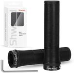 Shwsed Bike Handlebar Grips, Non-Slip Single Lock on Bicycle Grips, Comfortable Ergonomic Soft Rubber Bicycle Grips Handlebar for Mountain, Road, BMX, Bike Accessories (Black)