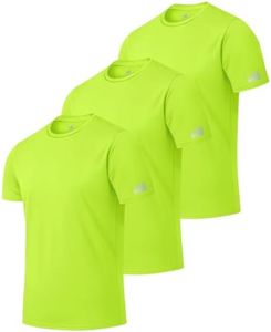ZITY 3 Pack Men's Swim Shirt UPF 50+ Rash Guard Short Sleeve Sun Protection T-Shirts Fishing Beach Workout Shirts Fluorescent Green XXX-Large