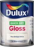 Dulux Quick Dry Gloss Paint For Wood And Metal - Pure Brilliant White 750 ml