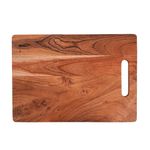 Wood Curls Willowood Acacia Wood Chopping Board | Anti-Bacterial | Seasoned with Food Grade Mineral Oils | Natural Wood Finish | Size: 24.13X34.29X1.5 Centimetres