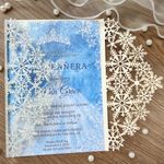 JOACHUUY 20 glitter snowflake invitation cards for quinceanera,wedding,engagement,bridal shower, baby shower, birthday, Christmas party and more