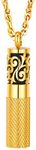 PROSTEEL Diffuser Necklace Men Jewelry Essential Oil Perfume Bottle Round 18K Gold Plated Aromatherapy Necklaces for Women