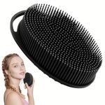 INOVERA Silicone Bath Brush | Soft Body Wash Bathing Scrubber | Exfoliating Shower Brushes (Black)