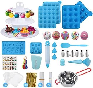 554PCS Cake Pop Maker Kit - Silicone Lollipop Molds Baking Supplies with 3 Tier Display Stand | Chocolate Candy Melting Pot | Bags and Twist Ties | Cakepop Sticks | Decorating Pen