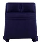 Flannelette Fitted Sheet 100% Brushed Cotton Plain Colour Bedsheets Extra Deep 32CM/13Inch Deep Skirt Box Easy Care Cotton Bedding Super Soft 160 GSM Luxury Quality (Navy Blue, King)