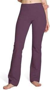 Houmous S-XXXL 29''31''33''35'' Inseam Women's Cotton Bootcut Pants Inner Pocket(Regular-31 Inseam-Purple, Large)