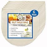 6 Pack 16"x16" Nut Milk Bag for Str