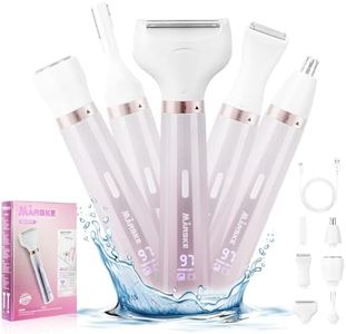 Electric Razors for Women, 5 in 1 Electric Shaver Razor Women Painless Facial Hair Remover, Rechargeable Bikini Trimmer for Women Wet/Dry Face Razors for Face Nose Eyebrow Arm Armpit Legs Pubic