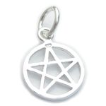 Pentagram small sterling silver charm .925 x 1 Pentagrams charms