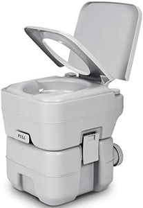 YITAHOME Portable Toilet Travel 5.3 Gallon RV Potty, Detachable Tank, Double Outlet Water Spout, for Camping, Boating, Hiking, Trips, Gray