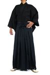 Edoten Japanese Samurai Hakama Uniform, Bk-navy, Medium