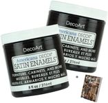 DecoArt Americana Decor Satin Enamels - 2 Pack 8 Oz Classic Black Acrylic Paint Set for Wall Decor, Kitchen Decor, Home Decor Wall Art - DIY Projects & Home Design Furniture Paint Set with E-book