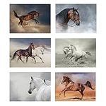 Equestrian Art Prints, Size A4, Set of 6 Unframed Horse Images