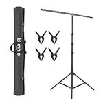 Bonnlo T-Shape Stand Background Backdrop Support Stand Kit 1.5x2m with Backdrop Clips, Storage Bag Adjustable Height from 70cm to 260cm for Photoshoot Video