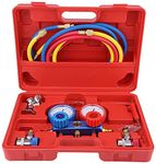 KATSU Tools R134a A/C Manifold Gauge Set for Air Conditioner with 5ft Refill Hose Tool