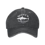 Quints Shark Fishing Jaws Baseball Cowboy Hat Adjustable Trucker Hat Black, Black