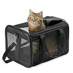 HITSLAM Pet Carrier Cat Carrier Soft Sided Pet Travel Carrier for Cats, Small dogs, Kittens or Puppies, Collapsible,Durable,Airline Approved,Travel Friendly (M)