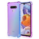 Osophter for LG Stylo 6 Case Clear Transparent Reinforced Corners TPU Shock-Absorption Flexible Cell Phone Cover for LG Stylo 6(Purple-Blue)