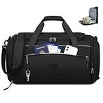 Gym Bag for Men Women 55L Large Capacity Sports Travel Duffle Bag with Shoes Compartment&Wet Pocket Lightweight Weekender Overnight Bag Waterproof Carry on Luggage Bag, Black