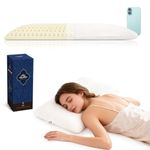 Natural Latex Thin Pillow for Stomach Sleepers | 7cm Slim Profile, Breathable & Ergonomic Design for Neck Pain Relief | Medium Firm Support | with Tencel Cover (Standard (24"×16"×2.6"), Medium)
