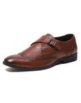 Monte Carlo Mens Tan Solid Genuine Leather Monk Shoes (201816FW-1-6)