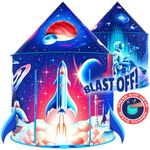 W&O Rocket Ship Play Tent with Blast Off Button - Ultimate Spaceship Tent with Captivating Space Sounds - Perfect for Indoor & Outdoor Adventures