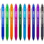 ParKoo Retractable Erasable Gel Pens Clicker, Fine Point 0.7mm, Assorted Color Inks for Drawing Writing, 10-Pack