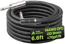 AA AUDIO ACCESSORY 14 AWG 1/4 Speaker Cable 6.6ft, Unshielded 2-Conductor