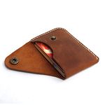 YAN TA Handmade Genuine Leather slim Card Case Wallet Front Pocket Card Organizer (brown)